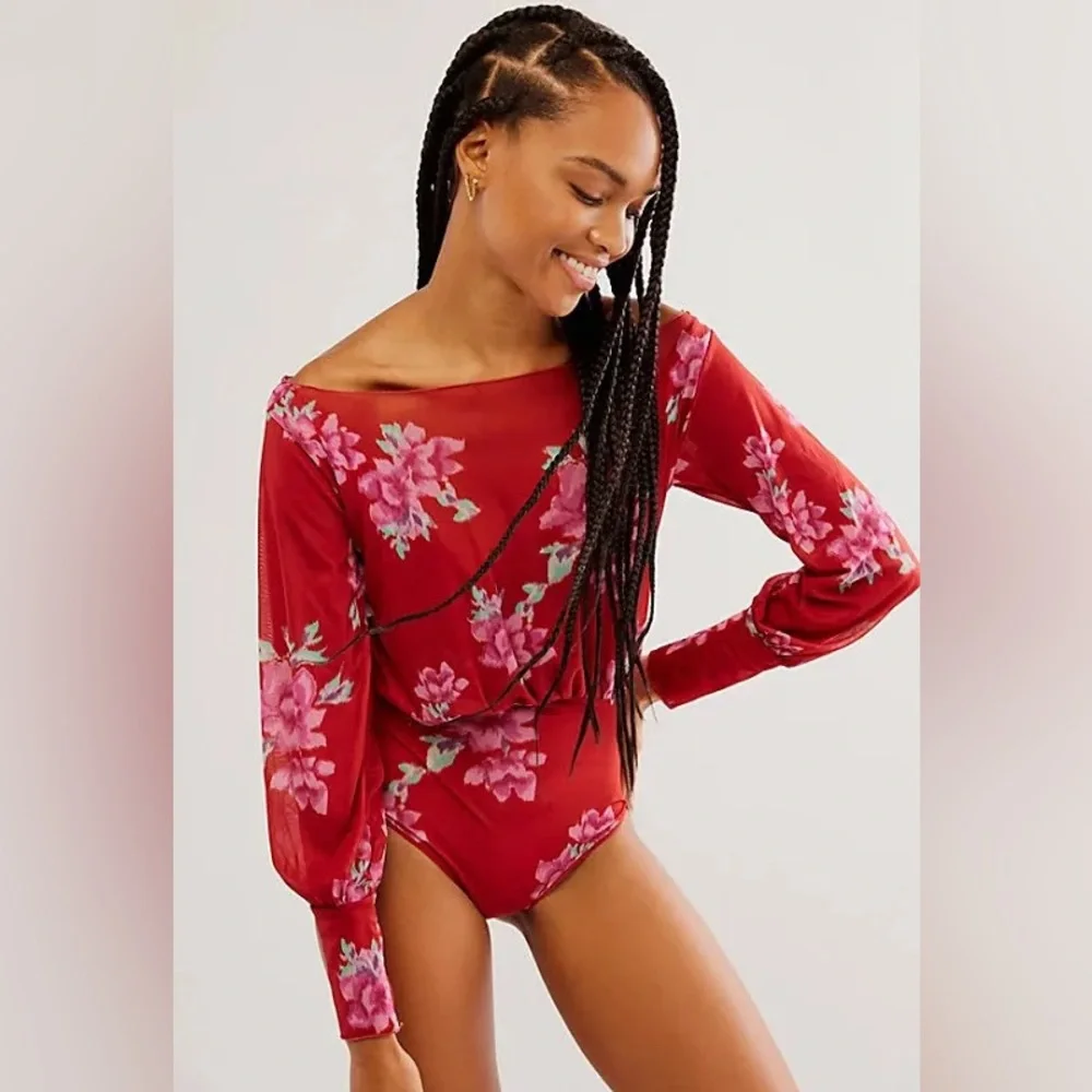 Free People NEW Undercover Printed Bodysuit